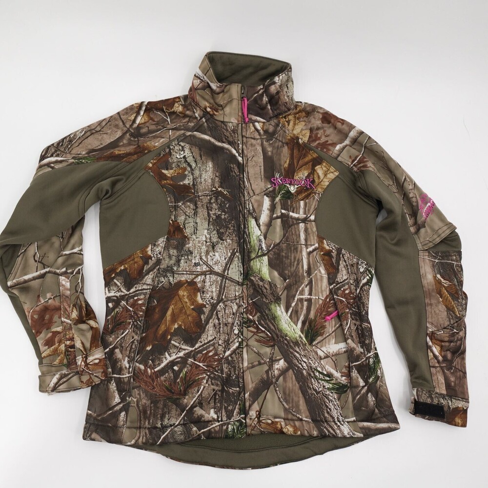 ScentLok Jacket Womens Medium Green Camouflage Full Zip Realtree  Pockets